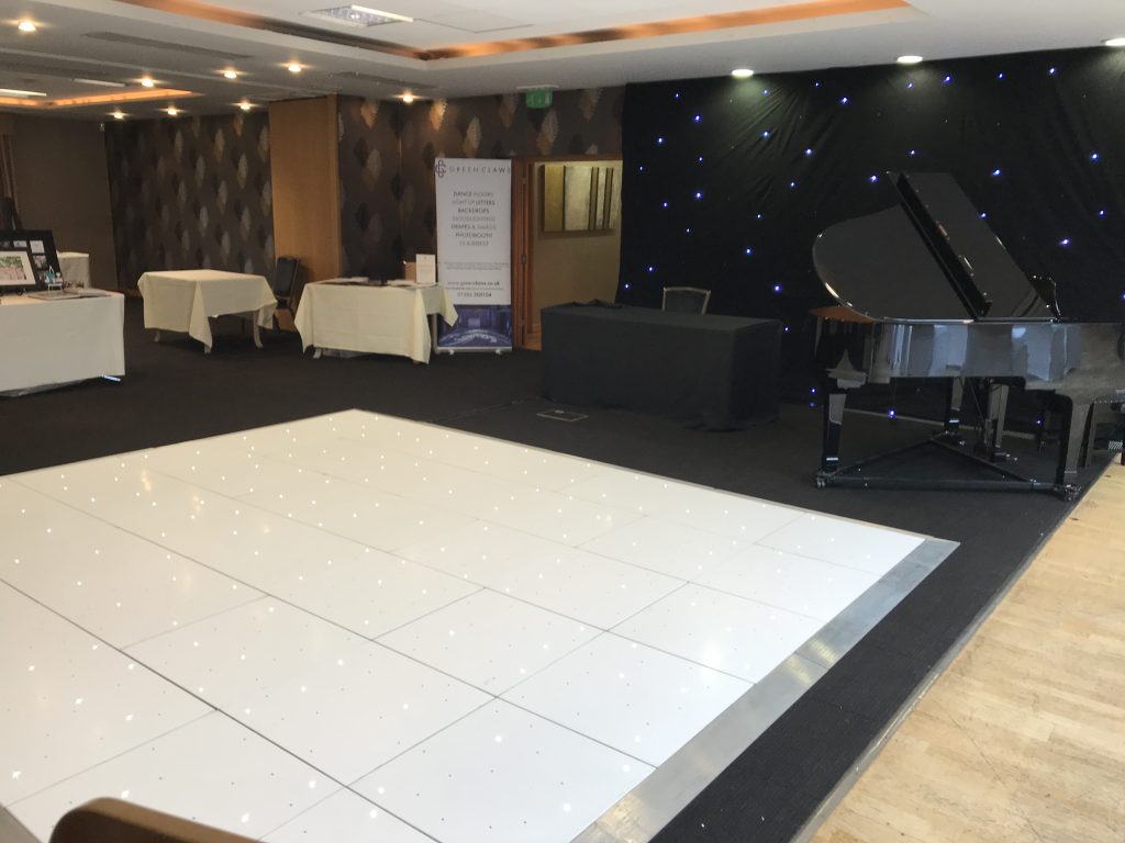 white starlit dance floor at mallory court