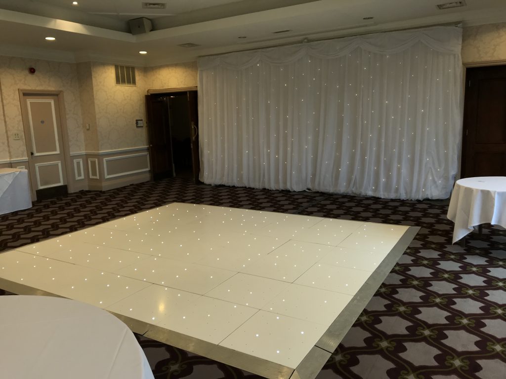 white starlit dance floor at the welcombe hotel