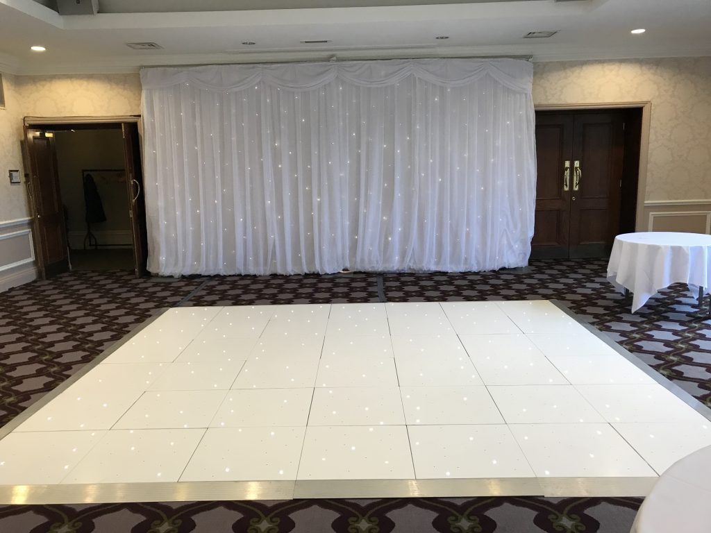 white starlit dance floor at the welcombe hotel
