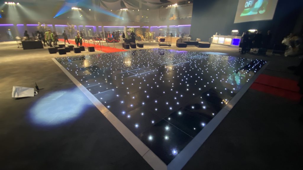ICC birmingham very large black starlit dance floor