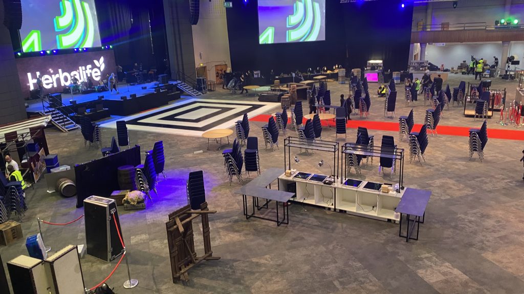 ICC birmingham very large black and white dance floor