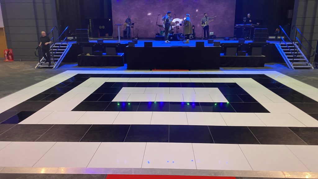 ICC birmingham very large black and white dance floor