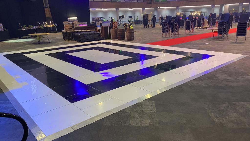 ICC birmingham very large black and white dance floor