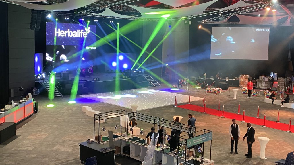 ICC birmingham very large white starlit dance floor wide shot