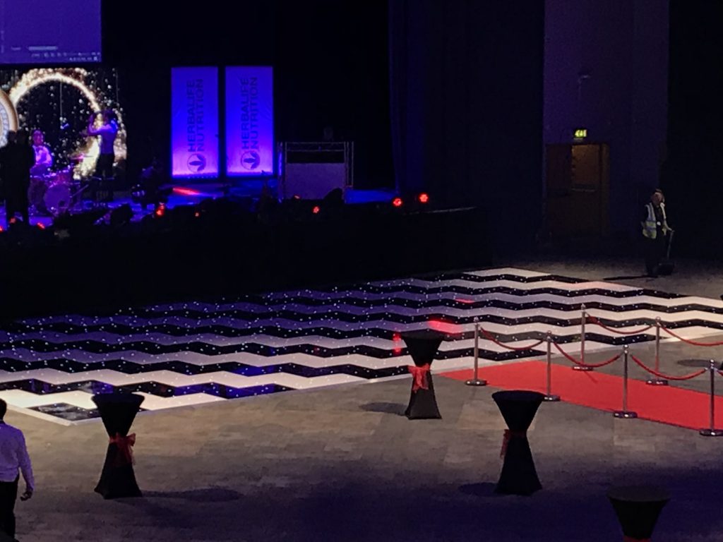 ICC birmingham very large white and black offset starlit dance floor
