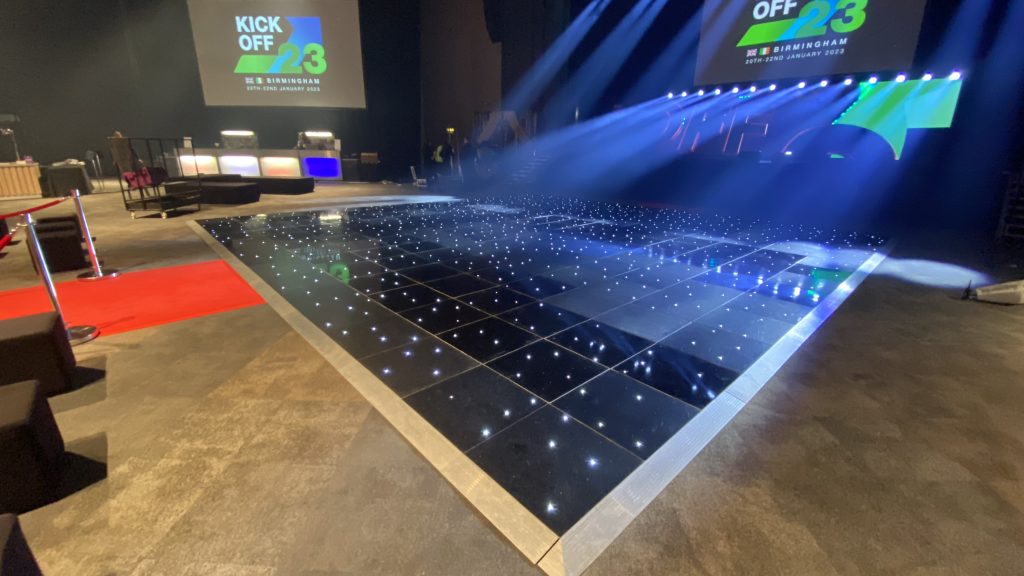 ICC birmingham very large black starlit dance floor
